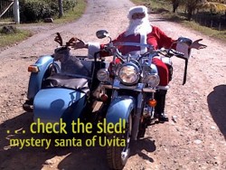 santa on a bike