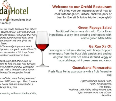 a menu