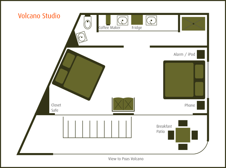 Layout of room for rent near SJO